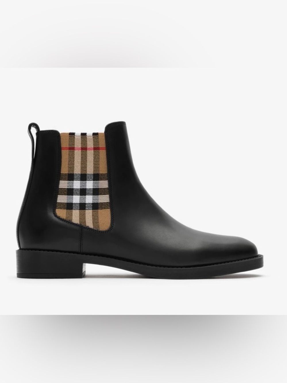 Burberry Alfie Allstock Check Ankle Boot Plaid Ankle Boots in Black EU 39 Like